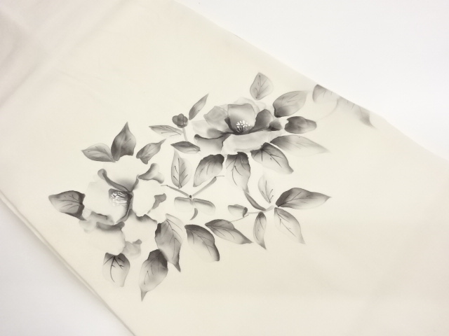 JAPANESE NAGOYA OBI / SHIOZE / HAND PAINTED / FLOWER / ARTIST WORK